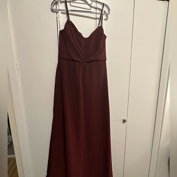 Revelry Skye Chiffon Dress in Cabernet - Picture 4 of 8